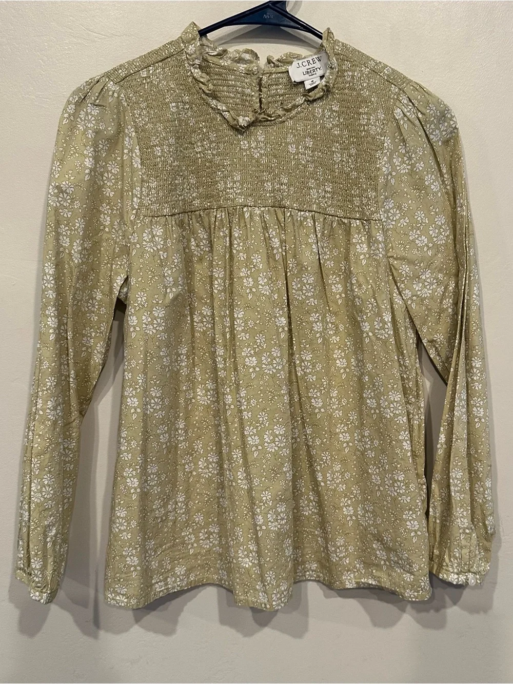 J.CREW Liberty Fabric Smocked Capel Floral Puff Long Sleeve Blouse Women’s S